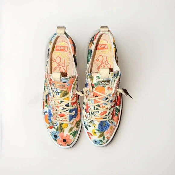 Keds x Rifle Paper Kickback Citrus Garden Party Sneakers Lace Up Size 7 - Picture 3 of 8